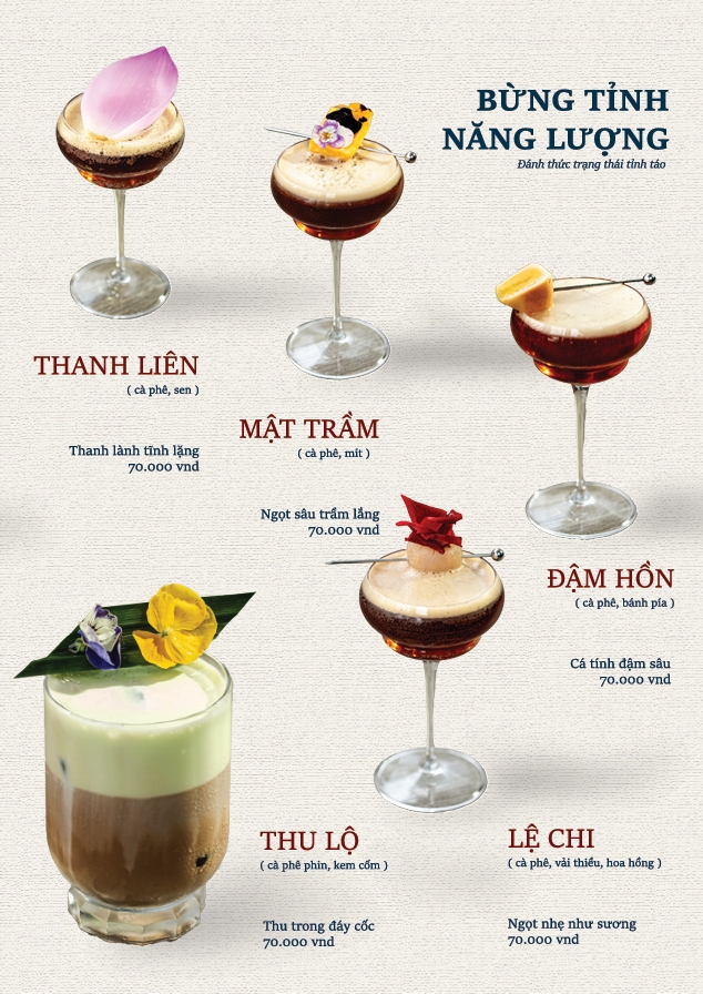 menu đồ uống mới