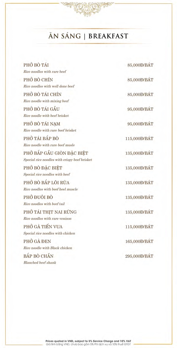 menu ăn sáng nhà hàng 80b trần phú